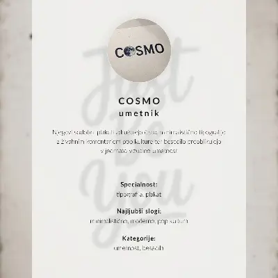 Poster met roze achtergrond en witte letters in moderne stijl