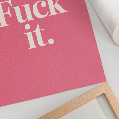 Poster Roze achtergrond, witte letters, moderne stijl