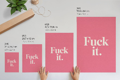 Poster Roze achtergrond, witte letters, moderne stijl