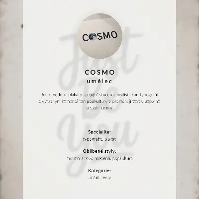 Poster met roze achtergrond en witte letters in moderne stijl