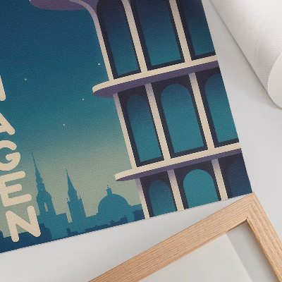 Poster Moderne architectuur van de avondstad
