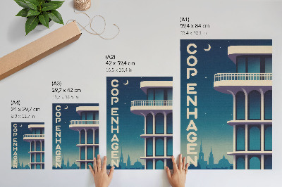 Poster Moderne architectuur van de avondstad