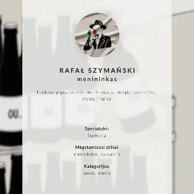 Decoratieve poster kleurrijke cafetaria in Italiaanse sfeer met moderne uitstraling