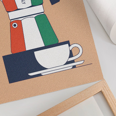 Decoratieve poster Kleurrijke cafetaria, Italiaanse kleuren, moderne sfeer