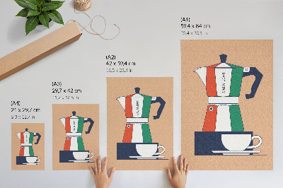 Decoratieve poster Kleurrijke cafetaria, Italiaanse kleuren, moderne sfeer