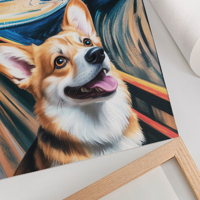 Poster Dynamische kleuren, gedurfde contrasten, schattige hond