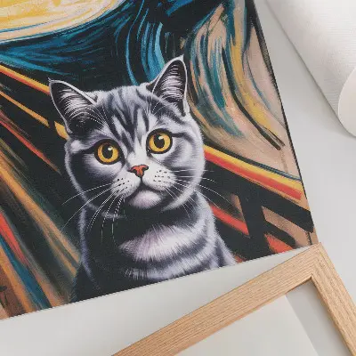 Wandposter kat voor een expressief landschap
