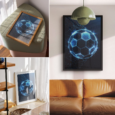 Poster Digitale bal met geometrische lijnen en lichteffecten