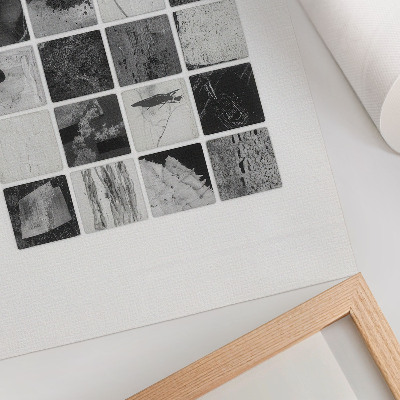 Decoratieve poster Zwart-witte geometrische patronen in een artistieke vorm.