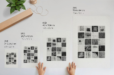 Decoratieve poster Zwart-witte geometrische patronen in een artistieke vorm.