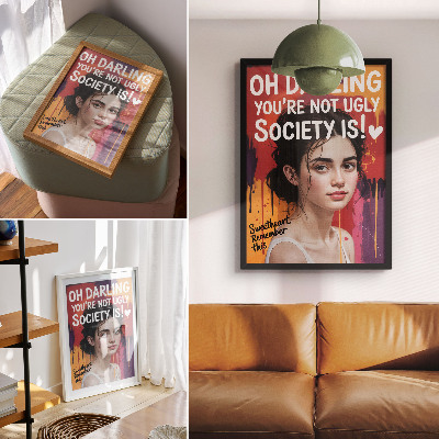 Poster Motivatie, energie, dynamiek, vrouwenportret