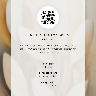 Wandposter met blauwe penseelstreken in een modern contrast