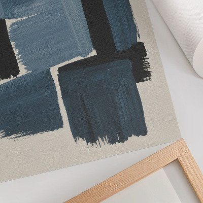 Wandposter Blauwe penseelstreken contrasteren met het moderne.