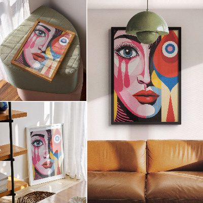 Poster Kleurrijke abstracte vormen, ooggezicht