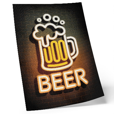 Decoratieve poster Neonmok, wit met gele letters op een bakstenen achtergrond.