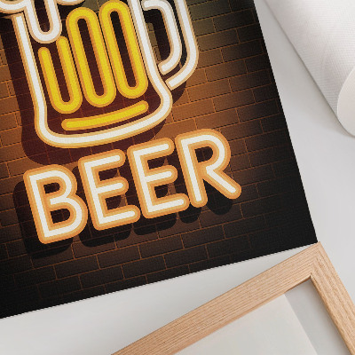 Decoratieve poster Neonmok, wit met gele letters op een bakstenen achtergrond.