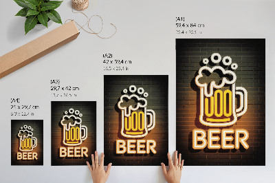 Decoratieve poster Neonmok, wit met gele letters op een bakstenen achtergrond.