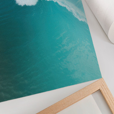 Wandposter Turkooizen oceaangolven, een kalme atmosfeer, harmonie.