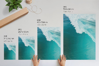 Wandposter Turkooizen oceaangolven, een kalme atmosfeer, harmonie.