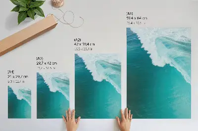 Wandposter turkooizen oceaangolven voor een kalme en harmonieuze sfeer