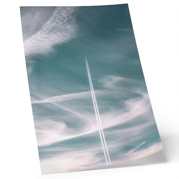 Wandposter Blauwe lucht, streep, vrijheid, inspiratie