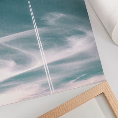 Wandposter Blauwe lucht, streep, vrijheid, inspiratie