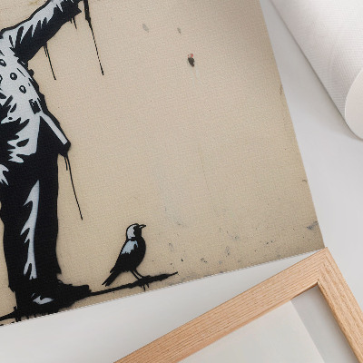 Poster Zwart-wit figuur met een rood hart