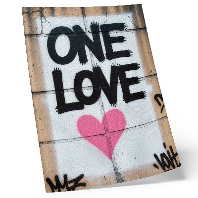 Poster Graffiti met tekst 'hartje' op een betonnen muur.