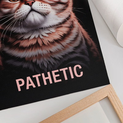 Wandposter Portret van een kat met een opvallende vacht en een intense blik.