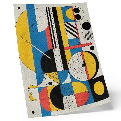 Decoratieve poster met geometrische patronen in contrasterende kleuren