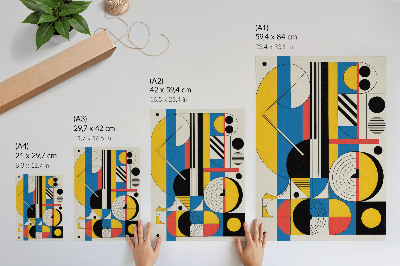 Decoratieve poster Geometrische patronen in contrasterende kleuren