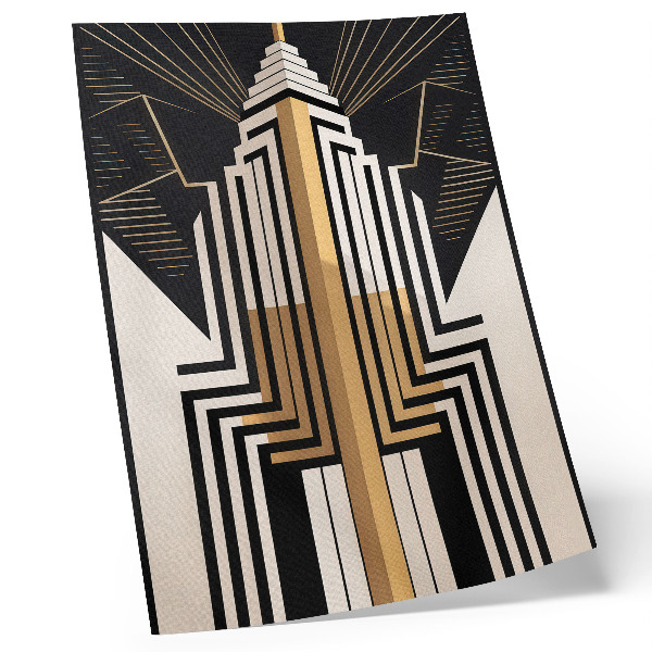 Wandposter Architectonische lijnen, elegante gouden accenten