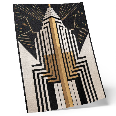Wandposter Architectonische lijnen, elegante gouden accenten
