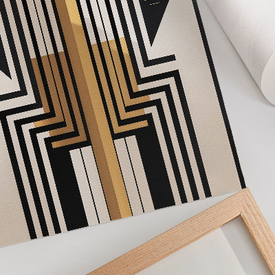 Wandposter Architectonische lijnen, elegante gouden accenten