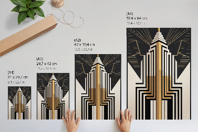 Wandposter Architectonische lijnen, elegante gouden accenten
