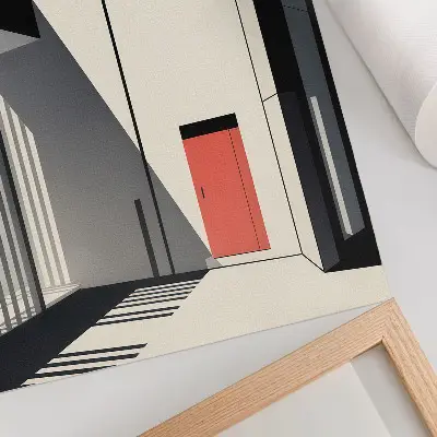 Decoratieve poster minimalistische geometrische architectuur met contrast