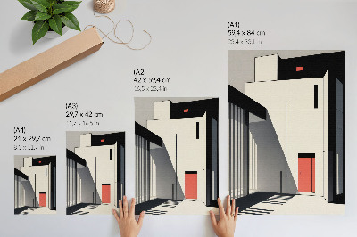 Decoratieve poster Minimalistische geometrische architectuur contrast