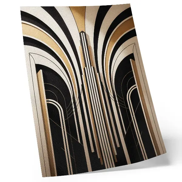 Wandposter met moderne bogen in een elegante art-decostijl met contrast