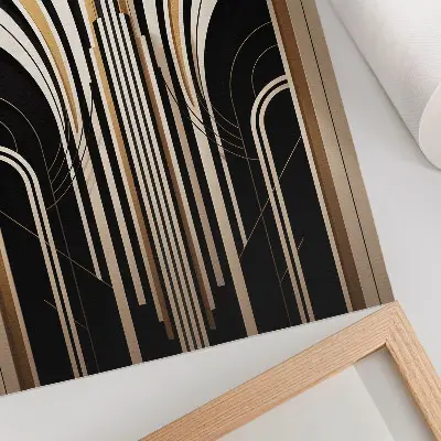 Wandposter met moderne bogen in een elegante art-decostijl met contrast