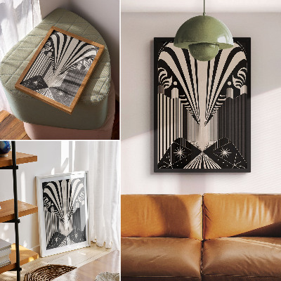 Decoratieve poster Opvallende contrasten tussen geometrische vormen en moderniteit.
