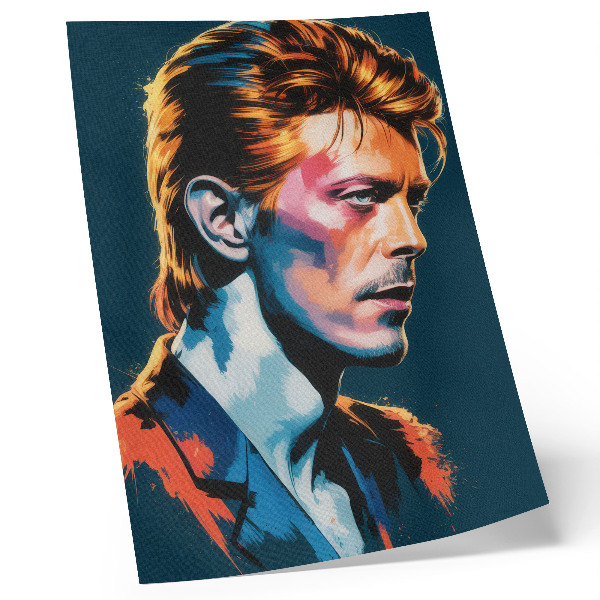 Poster Een popart-portret met dynamische kleuren.