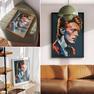 Popart-portret met dynamische kleuren