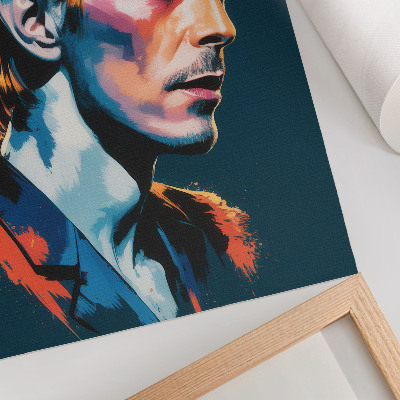 Poster Een popart-portret met dynamische kleuren.