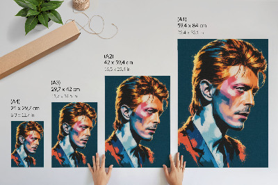 Poster Een popart-portret met dynamische kleuren.