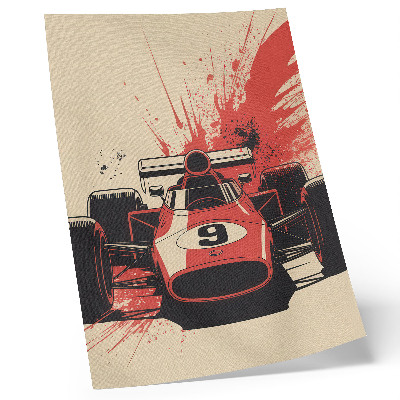 Decoratieve poster Rode en zwarte raceauto in beweging
