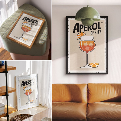 Wandposter Aperol-drankje met oranje achtergrond