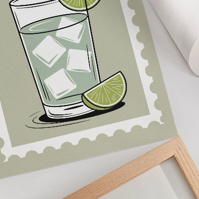 Poster De inscriptie GIN TONIC met groene en witte elementen.