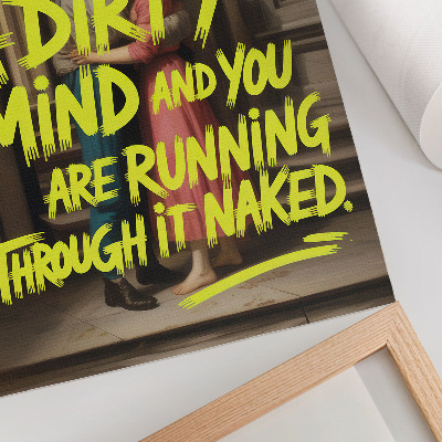 Decoratieve poster Klassieke tekens, gele tekst, dynamisch contrast