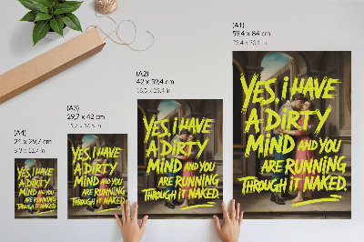 Decoratieve poster Klassieke tekens, gele tekst, dynamisch contrast