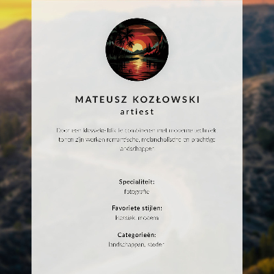 Wandposter Heuvels inscriptie weg zonsondergang dromen